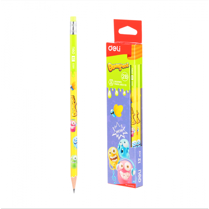  ดินสอไม้ 2B [Deli] NO. U52200 (12 แท่ง)