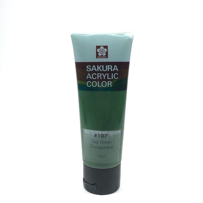สีอะคริลิค [SAKURA] #107 sap green 75 ml