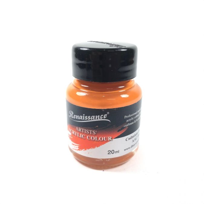 สีอะคริลิค [Renaissance] #105 cadmium orange 20 ml.