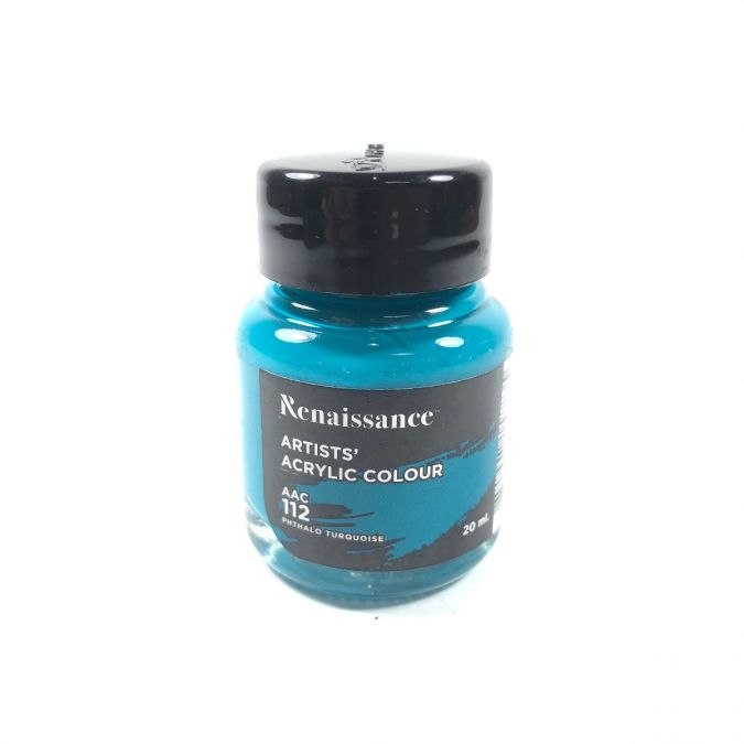 สีอะคริลิค [Renaissance] #112 phthalo turquoise 20 ml.