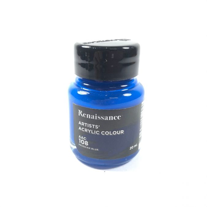 สีอะคริลิค [Renaissance] #108 prussian blue 20 ml. 
