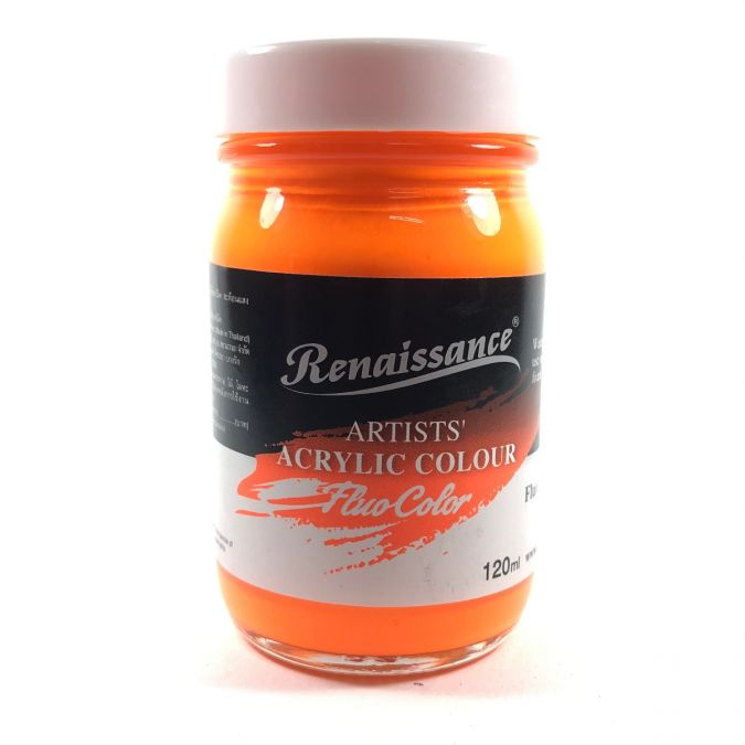 สีอะคริลิคสะท้อนแสง [Renaissance] #106 orange 120 ml. 