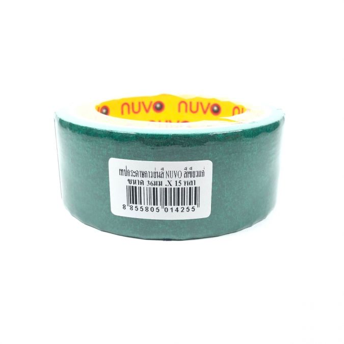 กระดาษกาวย่นสี [NUVO] 36mmx15y เขียวแก่          